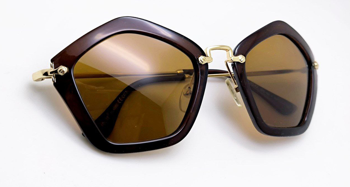 عینک آفتابی زنانه AOLISE پلاریزه پنج ضلعی DAL9042 قهوه ای