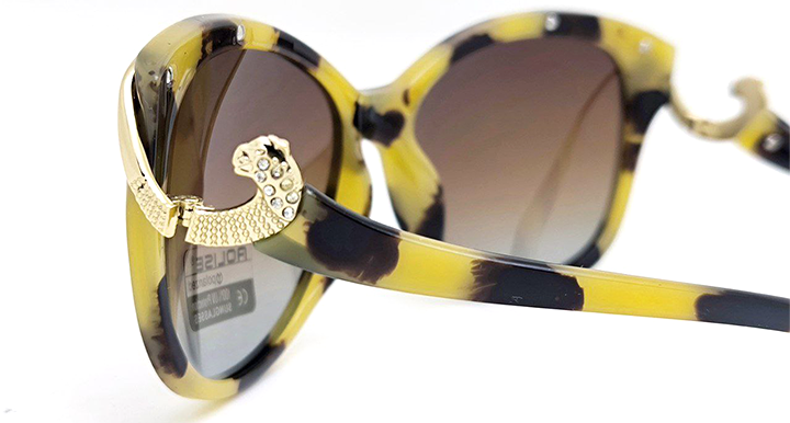 عینک آفتابی زنانه AOLISE پلاریزه طرح کارتیر پلنگ نگین دار هاوانا