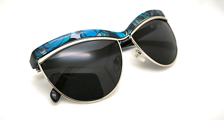 عینک آفتابی زنانه کلابمستر گربه ای پلاریزه طرح سنتی آبی