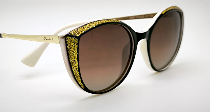 عینک آفتابی زنانه گربه ای کد 2098، قهوه ای سایه روشن با حاشیه اکلیلی