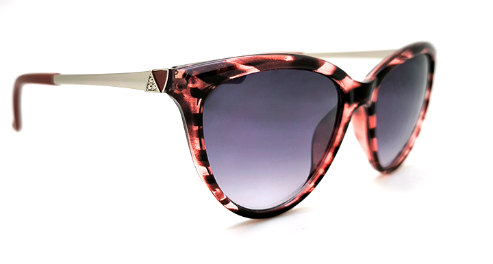 عینک آفتابی زنانه پلاریزه طرح گربه ای کد 025198 پلنگی شرابی