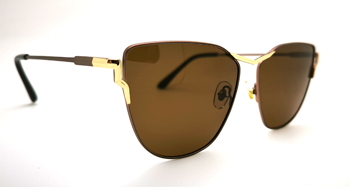 عینک آفتابی پلاریزه فریم فلزی با طراحی هندسی کد C843.COL.2 قهوه ای