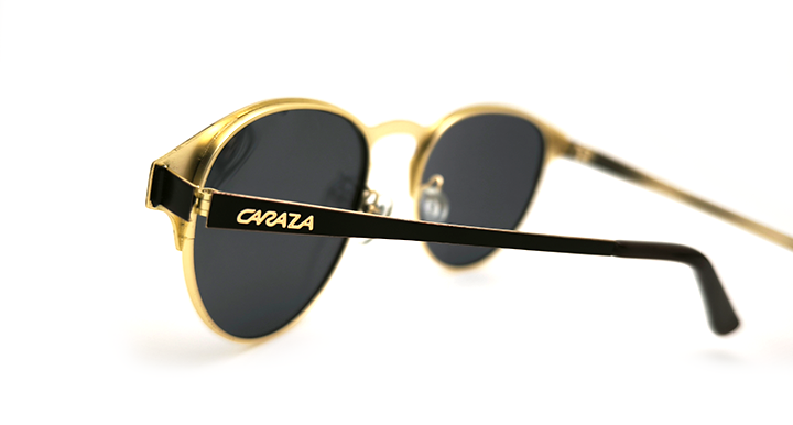 عینک آفتابی پلاریزه فلزی مدل کلابراند کارازا کد CA006 طلایی با روکش قهوه ای