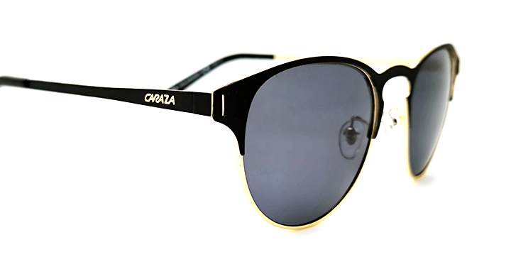 عینک آفتابی پلاریزه فلزی مدل کلابراند کارازا کد CA006 طلایی با روکش مشکی