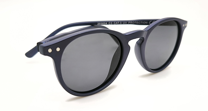 عینک آفتابی بچه‌گانه گرد کد 203004_C3 پلاریزه سرمه‌ای