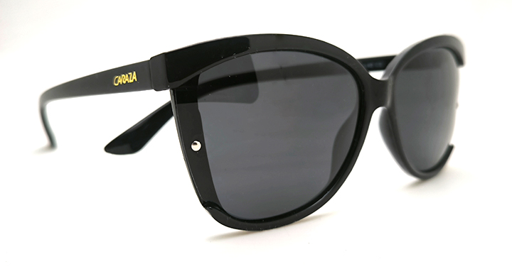 عینک آفتابی زنانه نیم فریم پلاریزه کارازا کد 2091 C1 فریم کائوچویی مشکی