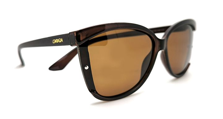 عینک آفتابی زنانه نیم فریم پلاریزه کارازا کد 2091 C3 فریم کائوچویی قهوه ای