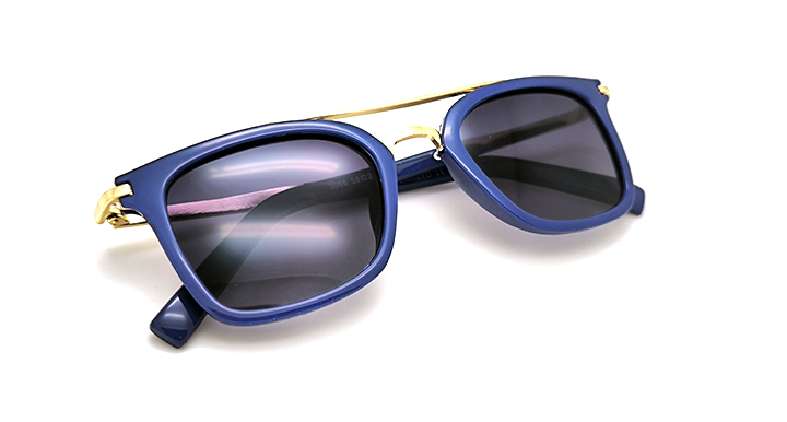 عینک آفتابی مستطیلی دوپل پلاریزه کد 2066 C5 فریم سر‌مه‌ای