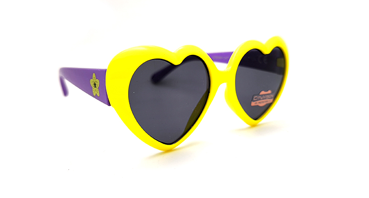 عینک آفتابی دخترانه سیتی ویژن طرح قلب زرد | کد 078068