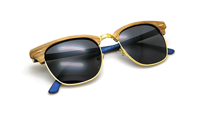 عینک آفتابی کلابمستر پلاریزه سیتی‌ویژن کائوچویی طرح چوب | کد 20166F-C1