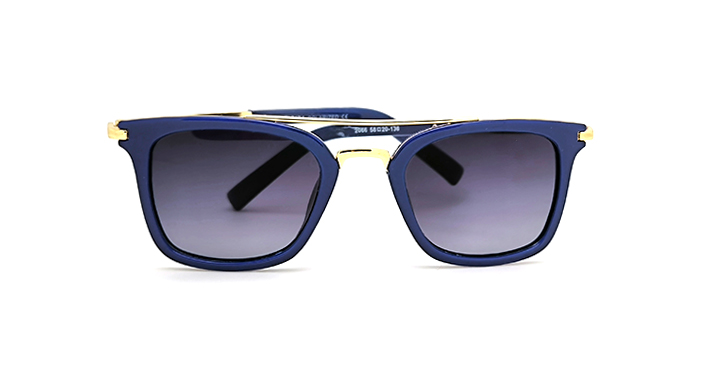 عینک آفتابی مستطیلی دوپل پلاریزه کد 2066 C5 فریم سر‌مه‌ای