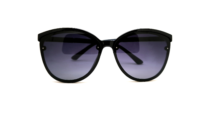 عینک آفتابی زنانه پلاریزه کارازا کد 2095 C5 فریم کائوچویی مشکی- سرمه‌ای با دسته های اکلیلی