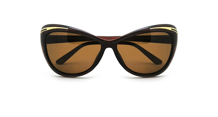 عینک آفتابی زنانه پلاریزه کارازا کد 2033 قهوه ای ابرودار