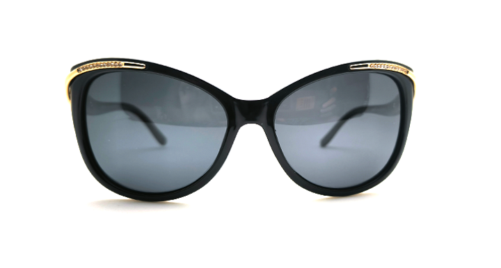 عینک آفتابی زنانه AOLISE پلاریزه طرح کارتیر پلنگ نگین دار مشکی