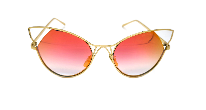 عینک آفتابی زنانه DITIAI مدل گربه‌ای 9626 آینه‌ای رفلکس آتیشی